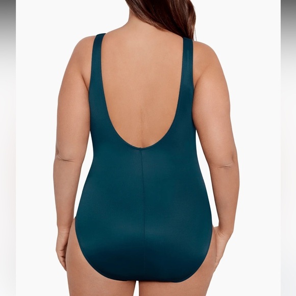NWOT Miraclesuit Teal Crossover One Piece - Picture 4 of 13